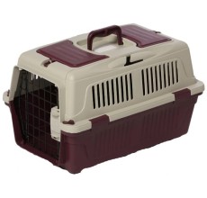 Nutrapet Dog & Cat Carrier Box Closed Top Dark Red L57Cms X W37Cms X H35 Cms