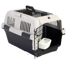 NutraPet Dog & Cat Carrier Open Grill Top Dark Grey Box L57Cms X W37Cms X H35 Cms