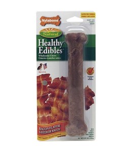 Nylabone Healthy Edibles Longer Lasting Bacon 1Ct Card Wolf Edible Treats