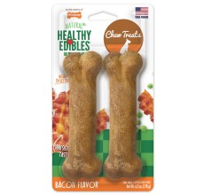 Nylabone Healthy Edibles Longer Lasting Bacon 2Ct Card Wolf Edible Treats