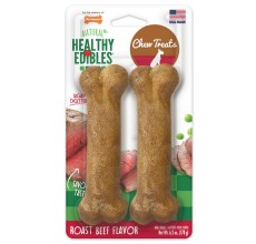Nylabone Healthy Edibles Longer Lasting Roast Beef 2Ct Card Wolf Edible Treats