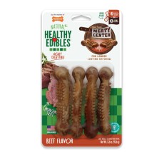 Nylabone Healthy Edibles Meaty Center 4Ct Card Small Edible Treats