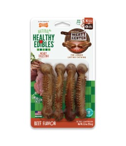 Nylabone Healthy Edibles Meaty Center 4Ct Card  Small Edible Treats