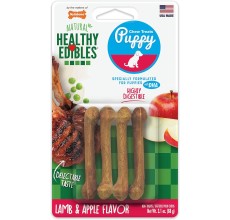 Nylabone Healthy Edibles Puppy Lamb & Apple 4Ct Card Petite Edible Treats