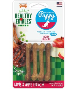 Nylabone Healthy Edibles Puppy Lamb & Apple 4Ct Card Petite Edible Treats