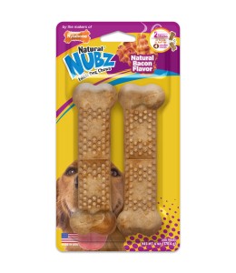Nylabone Nubz Bacon 2Ct Card (In Shelf Tray) Jumbo Edible Treats