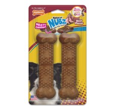 Nylabone Nubz Beef With Meaty Center 2Ct Card (In Shelf Tray) (April 2023) Large Edible Treats