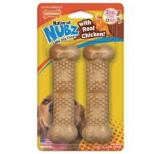 Nylabone Nubz Chicken 2Ct Card (In Shelf Tray) Large Edible Treats