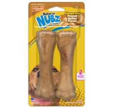 Nylabone Nubz Peanut Butter 2Ct Card (Not In Shelf Tray) Grande Edible Treats