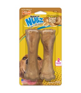 Nylabone Nubz Peanut Butter 2Ct Card (Not In Shelf Tray) Grande Edible Treats