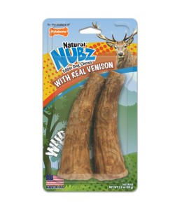 Nylabone Nubz Wild Antler Venison 2Ct Card Medium Edible Treats