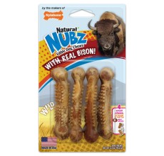 Nylabone Nubz Wild Bison 4Ct Card Small Edible Treats