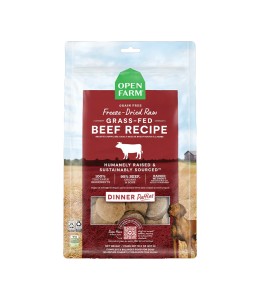 Open Farm Freeze Dried Raw Grass Fed Beef Patties Dry Dog Food - 297G