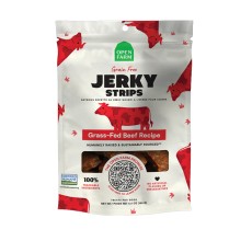 Open Farm Grain Free Jerky Strips Grass-Fed Beef Dog Treat - 158G