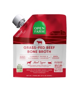 Open Farm Grass Fed Beef Bone Broth Meal Topper for Dogs & Cats - 12OZ