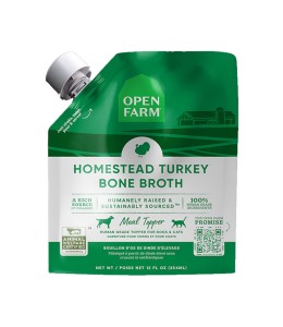 Open Farm Homestead Turkey Bone Broth Meal Topper for Dogs & Cats - 12OZ