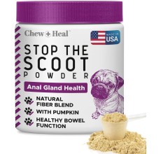 Chew + Heal Stop The Scoot Anal Glands Powder Supplement for Dogs (5.4 OZ)