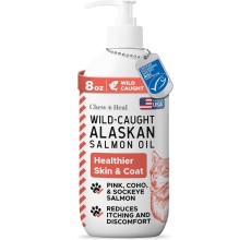 Chew + Heal MSC-Certified Pure Wild-Caught Alaskan Salmon Oil Skin & Coat Supplement for Dogs 8 oz