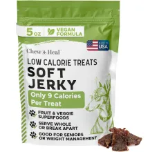 Chew + Heal Limited Ingredient Low Calorie Fruit & Veggie Superfoods Soft Jerky Dog Treats, 5-oz bag
