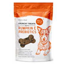 Chew + Heal Pumpkin & Prebiotic Fiber Crunchy Biscuit Dog Treats, 24-oz bag