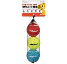 Petkin Extra Strong Dog Tennis Balls - Rainbow (3-Pack, Standard) - 60% OFF SALE (May Look Old / Not New, but in Good Condition)