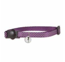 Petmate Adjustable Cat Collar 3/8Incx8-12Inc Glow Dots Purple
