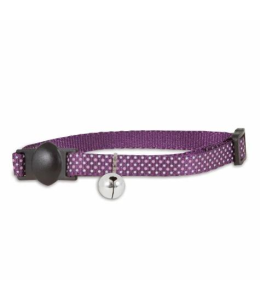 Petmate Adjustable Cat Collar 3/8Incx8-12Inc Glow Dots Purple