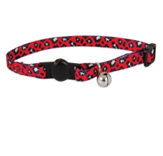 Petmate Aspen Pet Breakaway Fashion Collar 3/8Inc X 8-12Inc Sub Leopard Red