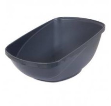 PETMATE JUMBO HI-BACK OPEN LITTER PAN ~ BLUE STEEL