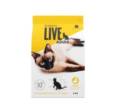 Probiotic live cat adult dry food Duck - 8kg