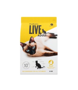 Probiotic live cat adult dry food Duck - 8kg