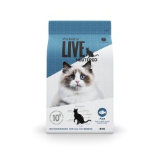 Probiotic live cat adult neutered dry food Fish - 2kg