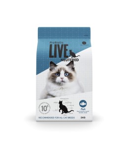 Probiotic live cat adult neutered dry food Fish - 2kg