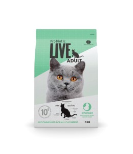 Probiotic live cat adult dry food chicken - 2kg