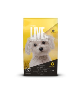 Probiotic live dry food puppy mini breeds turkey - 2kg