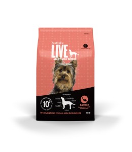 Probiotic live dry food adult mini breeds salmon - 2kg