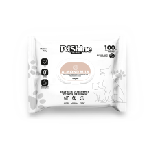 Petshine wet wipes for dogs and cats 100 Units 30x20 cm - almond milk