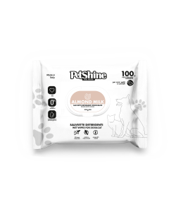 Petshine wet wipes for dogs and cats 100 Units 30x20 cm - almond milk