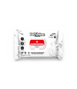 Petshine wet wipes for dogs and cats 40 Units 30x20 cm - clorexidina