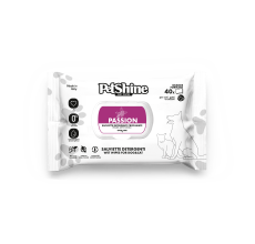 Petshine wet wipes for dogs and cats 40 Units 30x20 cm - passion