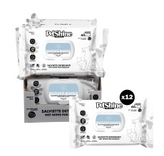 Petshine wet wipes for dogs and cats 40 Units 30x20 cm - white musk Pack of 12