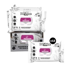 Petshine wet wipes for dogs and cats 40 Units 30x20 cm - passion Pack of 12