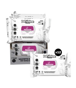 Petshine wet wipes for dogs and cats 40 Units 30x20 cm - passion Pack of 12