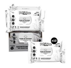 Petshine wet wipes for dogs and cats 40 Units 30x20 cm - cotton flower Pack of 12