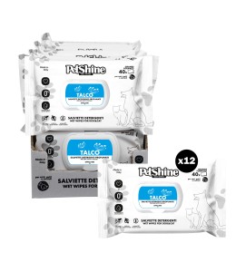 Petshine wet wipes for dogs and cats 40 Units 30x20 cm - talco pack of 12