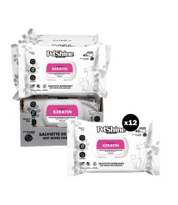 Petshine wet wipes for dogs and cats 40 Units 30x20 cm - keratin Pack of 12