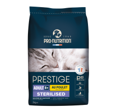 Pro nutrition Prestige Cat Adult 8+ Sterilised Chicken 2Kg