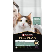PROPLAN STERILIZED CAT TURKEY LIVECLEAR DRY FOOD 1.4kg