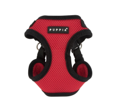 PUPPIA SOFT HARNESS C RED XL Neck 14.2-16.5" Chest 15.4-17.3"