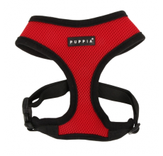PUPPIA SOFT HARNESS RED EXTRA LARGE Neck 16.5" Chest 22.0" - 32.0"